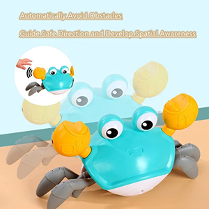خرچنگ موزیکال شارژی سنسوردار آبی electric induction cute crab blue -اسباب بازی